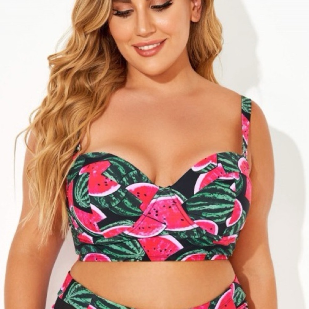 Meet.Curve NWT Watermelon Print Bikini Top
